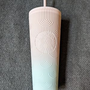 Starbucks Asia baby pink/green shell venti plastic cold cup BNWT